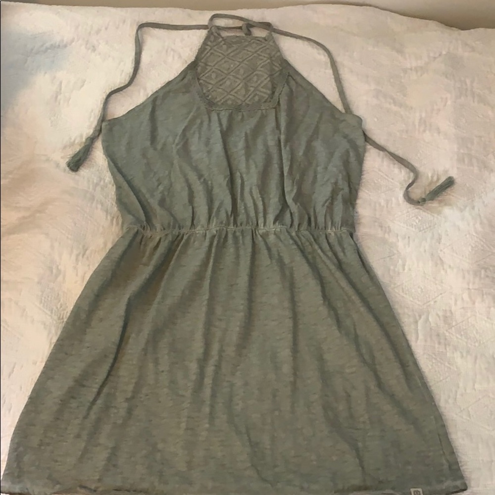 Element eden heather green crochet halter dress